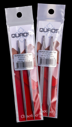 ChiaoGoo QUADS SS Lace Tips prisukami virbalai (13 cm)